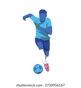 Jogadores de futebol posam ou se movimentam quando jogam com bola