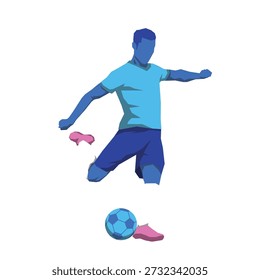 soccer players pose or movement when play with ball