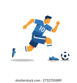 soccer players pose or movement when play with ball