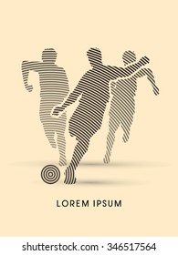 Soccer players, Running designed using circle line graphic vector