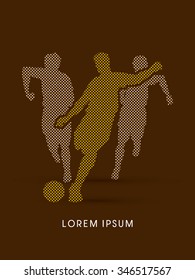 Soccer players, Running designed using dot and square graphic vector