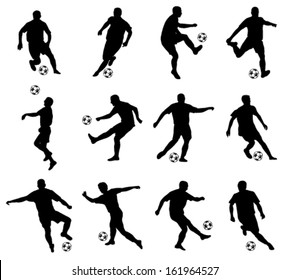 soccer players  silhouettes