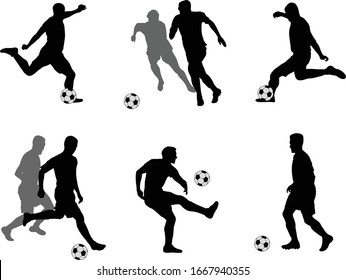 Soccer Players Silhouettes Collection Vector Stock Vector (Royalty Free ...