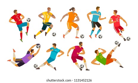 Soccer players. Sport concept. Cartoon vector illustration