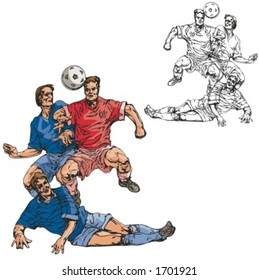 Soccer players. Vector illustration