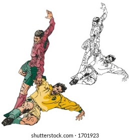 Futbolistas. Ilustración del vector