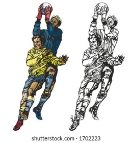 Soccer players. Vector illustration