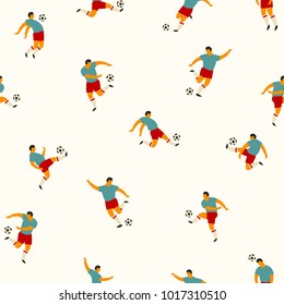 Soccer players. Vector seamless pattern. Design element.