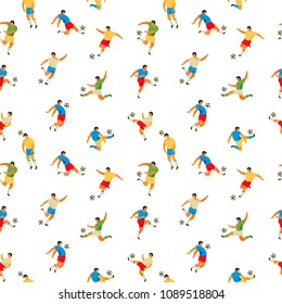 Soccer players. Vector seamless pattern. Design element