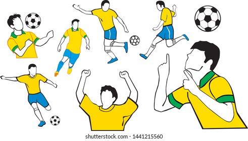 
soccer players in yellow and blue uniform