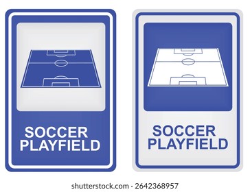 Soccer playfield sign. vector illustration