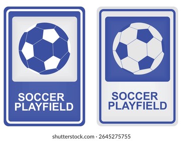 Soccer playfield sign. vector illustration