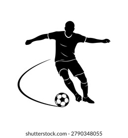 Soccer Playmaker Assist Pass Action Silhouette Illustration