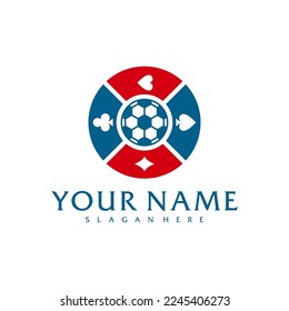 Soccer Poker logo vector template, Creative Poker logo design concepts