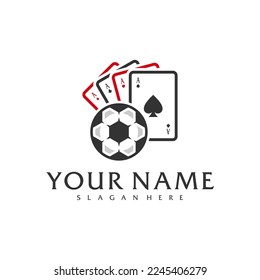 Soccer Poker logo vector template, Creative Poker logo design concepts