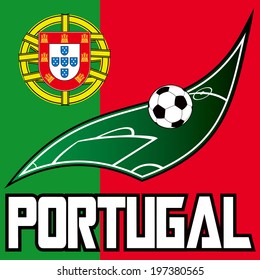 soccer with portugal flag