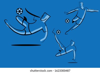 Soccer poses in abstract form