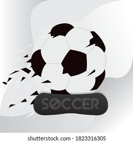 Soccer poster with a soccer ball - Vector illsutration