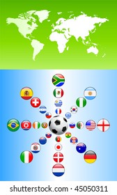 Soccer poster with Flag Buttons  Original Vector Illustration
