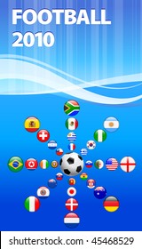 Soccer poster with Flag Buttons Original Vector Illustration