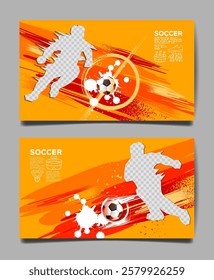 Soccer poster, Football template banner , Sport layout design, vector