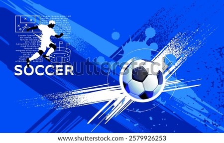 Soccer poster, Football template banner , Sport layout design, vector