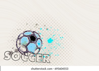 Soccer Poster with grunge soccer ball, banner, postcard, brochure design