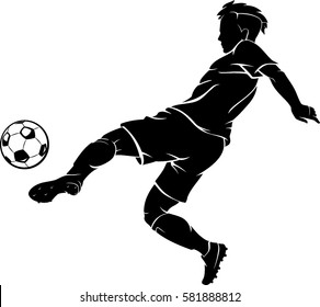 Soccer Player In Action Vector Art & Graphics