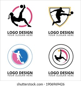 Colección de diseño de logotipos profesionales del fútbol