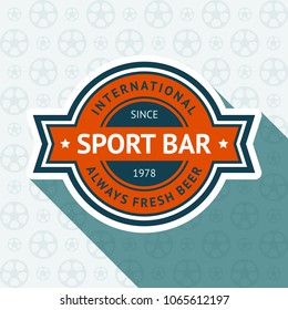 Soccer pub badge, vector illustration 10 EPS, on a blue background