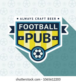 Soccer pub badge, vector illustration 10 EPS, on a blue background