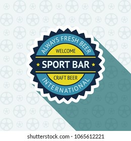 Soccer pub badge, vector illustration 10 EPS, on a blue background