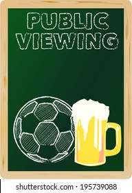 soccer public viewing, free copy space, vector illustration