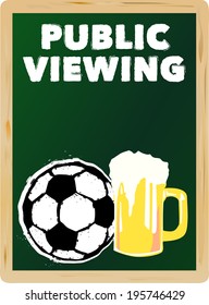 soccer public viewing, free copy space, vector illustration