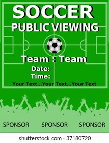 soccer public viewing placard vector
