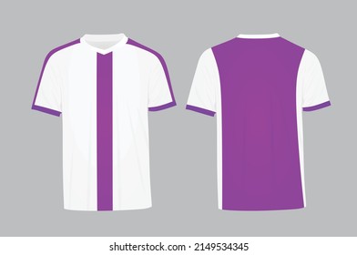 Soccer purple and white jersey. vector illustration