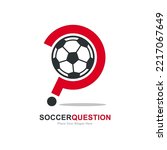 Soccer question logo vector logo design. Suitable for business, football, sport, and question mark
