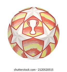 soccer red balloon with stars icon