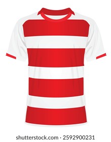 Soccer red and white jersey. vector illustration