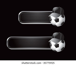 soccer referee ball on black tabs