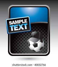 soccer referee ball on blue stylized advertisement