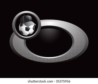 soccer referee ball on circle banner