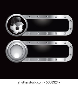 Fußball-Schiedsball auf Metallbannern