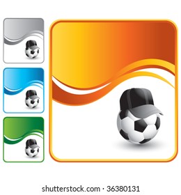 Fußball-Schiedsball auf mehrfarbigem Hintergrund