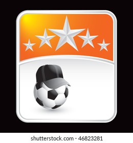 Fußball-Schiedsball auf orangefarbenem Hintergrund