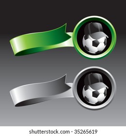 soccer referee ball on ribbon banners