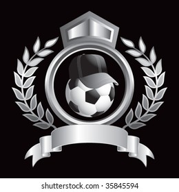 soccer referee ball on silver royal crest