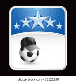 soccer referee ball on star background