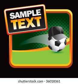 soccer referee ball on stylized banner