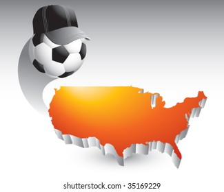 soccer referee ball on united states icon